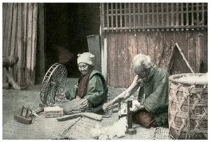 Hilando algodón, Japón, 1904