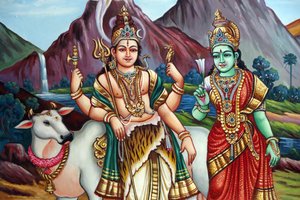 Templo hindú Sri Vadapathira Kaliamman. Shiva y Parvati. Singapur