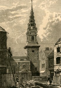 Iglesia de St. Bride, Fleet Street, 1824, 1897 de Unbekannt