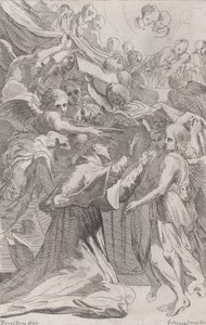 San Carlos Borromeo rodeado de ángeles, 1650-70