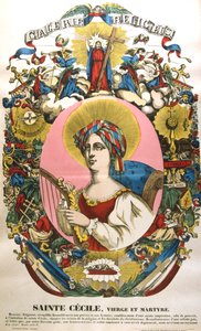 Santa Cecilia, legendaria mártir romana, siglo XIX de Unbekannt