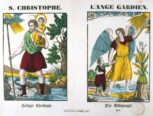 San Cristóbal y un ángel guardián de Unbekannt