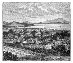San Cristóbal, vista tomada desde Nevis, c1890 de Unbekannt