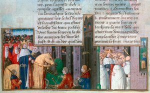 San Luis regresa a París, y San Luis entre los sacerdotes, mediados del siglo XIII, siglo XV de Unbekannt