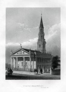 Capilla de San Pablo, Broadway, Nueva York, 1855