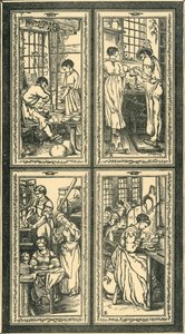 Procesos de Staffordshire, diseño para ventana de vidrio teñido, c1870, 1881 de Unbekannt