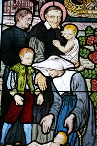 Vidriera en la iglesia de Saint-Honoré d