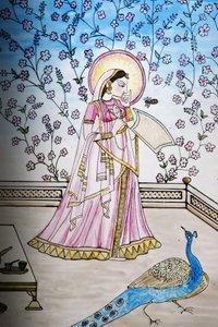 Vidriera en el templo Iskcon, Londres, Gran Bretaña de Unbekannt
