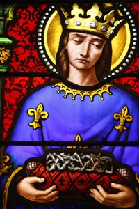 Vidriera en la iglesia de San Pablo, Lyon: San Luis cargando la corona de espinas, Lyon, Francia de Unbekannt