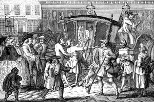 Stand Coachman, o La dama altiva bien ajustada, 1750