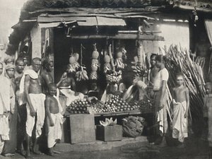 Puesto de un vendedor de frutas en Colombo, 1926