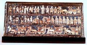 Estandarte de Ur, el lado de la guerra, del Cementerio Real de Ur, sumerio, c2500 a.C.