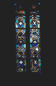 Estrella de David en ventana de iglesia de vidrio teñido, Barcelona, España de Unbekannt