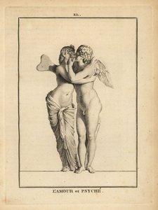 Estatua del dios griego del amor Eros y la princesa mortal Psique besándose de Unbekannt