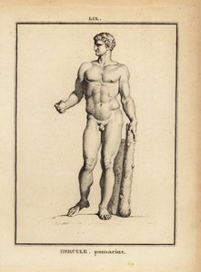 Estatua de Hércules Pomarius, héroe y dios romano, con un gran garrote de Unbekannt