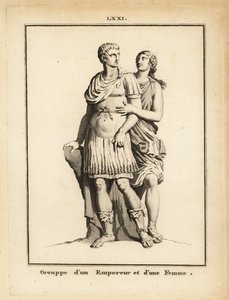 Estatua de un emperador romano y una mujer de Unbekannt