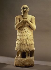 Estatuilla del oficial o mayordomo Ebih-Il adorando a la diosa Ishtar, de Mari, Medio Éufrates, c.2500 a.C. de Unbekannt