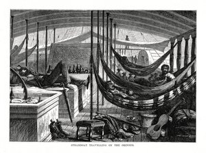 Barco de vapor viajando por el Orinoco, América del Sur, 1877 de Unbekannt