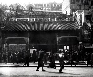 Escena callejera, Hong Kong, 1900 de Unbekannt
