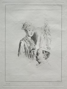 Estudio de cabezas, 1700s de Unbekannt