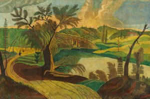 Paisaje estilizado, segunda mitad del siglo XIX de Unbekannt