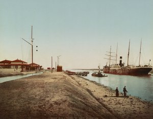 Canal de Suez en El Qantara, c.1900