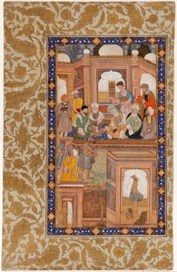 Reunión sufí. Miniatura de Nafahat al-Uns Alientos de la Hermandad por Jami de Unbekannt