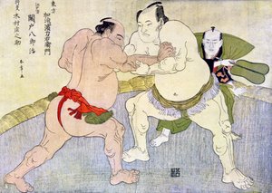 Luchadores de sumo, 1897 de Unbekannt
