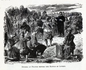 Suecos en oración antes de la Batalla de Lützen
