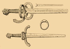 Espada, daga y anillo del rey Jacobo IV, de Escocia, 1897