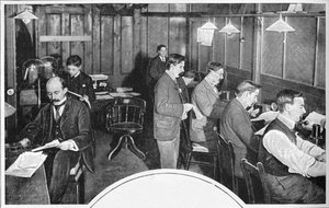 Sala de cinta y telégrafo del periódico Daily Express, Londres, c. 1900-1903 de Unbekannt