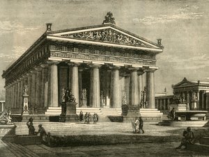 Templo en Paestum, restaurado, 1890 de Unbekannt