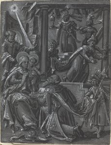 La adoración de los reyes [recto] de Unbekannt