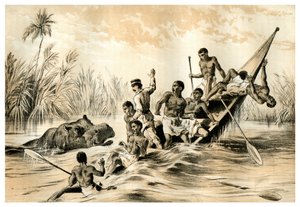 La aventura con un hipopótamo, 1883 de Unbekannt