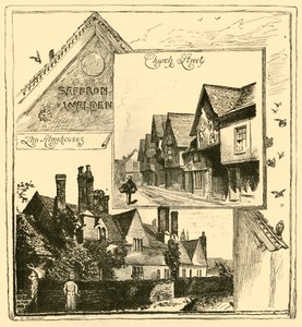 Las casas de beneficencia, Audley End, y Church Street, Saffron Walden, 1898 de Unbekannt