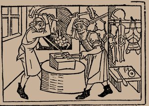 El arte de la herrería. De Speculum Vitae Humanae por Rodericus Zamorensis, 1479 de Unbekannt