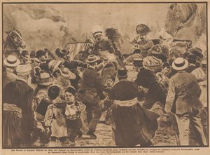 El asesinato del archiduque Francisco Fernando de Austria y su esposa en Sarajevo, 28 de junio de 1914 de Unbekannt