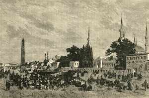 El At-Meidan - Antiguo Hipódromo - Con la Columna de Teodosio, Constantinopla, 1890 de Unbekannt