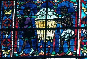 Los panaderos, vidriera, Catedral de Chartres, Francia, 1194-1260