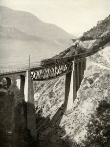 El viaducto de Baltschieder en la línea principal de Lotschberg, 1935-36 de Unbekannt