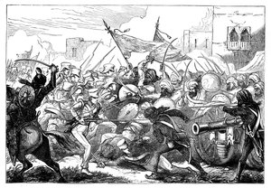 La batalla en Gujerat, siglo XIX de Unbekannt