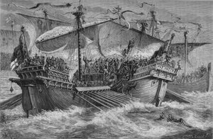 La Batalla de Dover, 24 de agosto de 1217, c1880 de Unbekannt