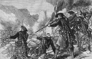 La Batalla de Glenshiel, 10 de junio de 1719, c. 1880 de Unbekannt