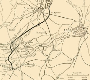 El campo de batalla de Neuve Chapelle, Primera Guerra Mundial, 1915, c1920 de Unbekannt