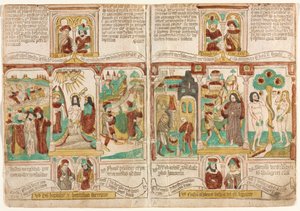 La Biblia de los Pobres Biblia Pauperum, Ejército del Faraón ahogado en el Mar Rojo de Unbekannt