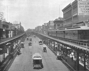 The Bowery, mirando al norte, Nueva York, EE.UU., c1900 de Unbekannt