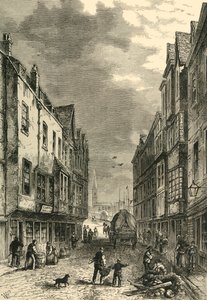 El pie del puente, Southwark, en 1810, c. 1878 de Unbekannt