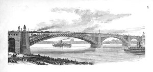 El Puente sobre el Mississippi en St. Louis, 1883 de Unbekannt