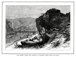 El puente sobre el Potomac en Harpers Ferry, Virginia Occidental, EE.UU., 1877 de Unbekannt
