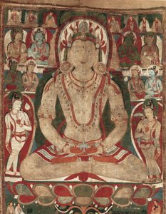 El Buda Amitayus atendido por Bodhisattvas de Unbekannt